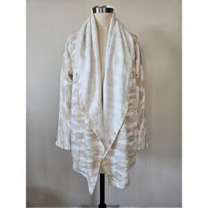 NWT Lucky Brand Open Front Camo Print Fleece Cardigan, Size M